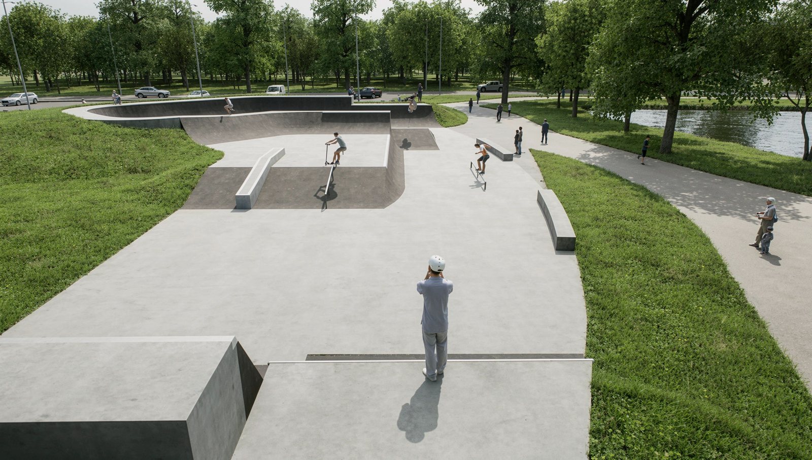 Rendu 3D du streetpark de Talence