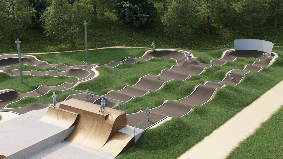Fort-Mahon-Plage — La pumptrack de Fort-Mahon-Plage, vue du guidon